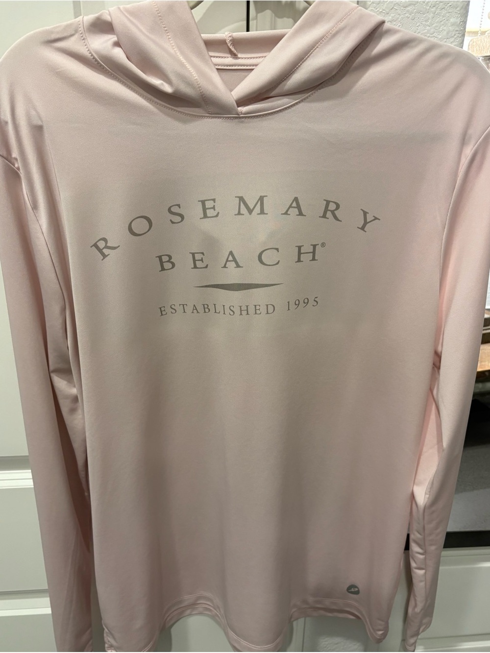 League Pink Hooded Long-Sleeve Pullover with Rosemary Beach Print